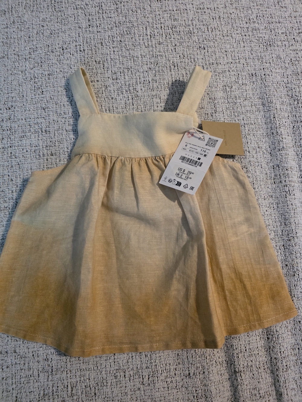 Zara Girls' Sleeveless Tank Top in Light Beige